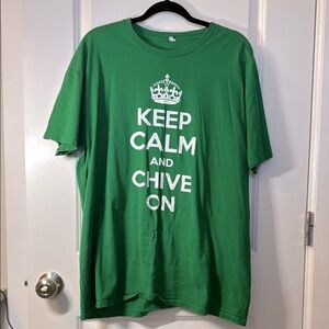 CHIVE Keep Calm and Chive On T-Shirt 2XL